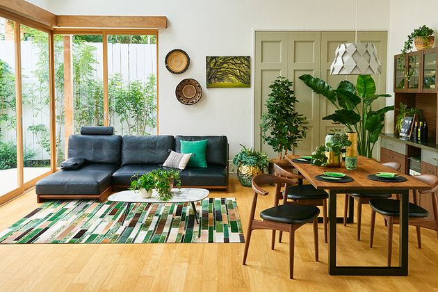 リビングハウス】ソファ＋オットマン（お部屋がスッキリ広く見える