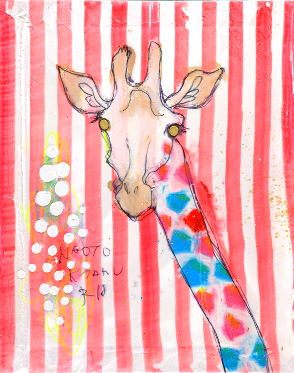 アート　かわいいキリン